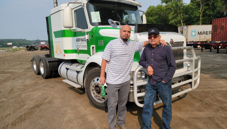 Founders of Arevalo Transport in the early days of our trucking company in Minnesota.